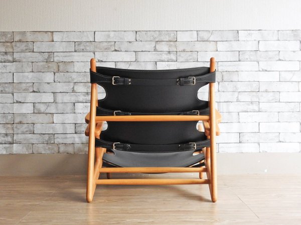 フレデリシア FREDERICIA ハンティングチェア Hunting Chair オーク材 ラッカー仕上げ レザー ブラック ラウンジチェア イージーチェア ボーエ・モーエンセン ●