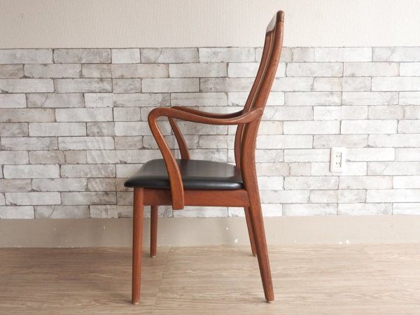 Preben Schou Danish Furniture ダイニングチェア アームチェア ハイバック チーク材 レザー デンマークビンテージ ミッドセンチュリー ●