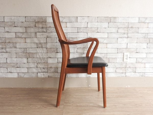 Preben Schou Danish Furniture ダイニングチェア アームチェア ハイバック チーク材 レザー デンマークビンテージ ミッドセンチュリー ●