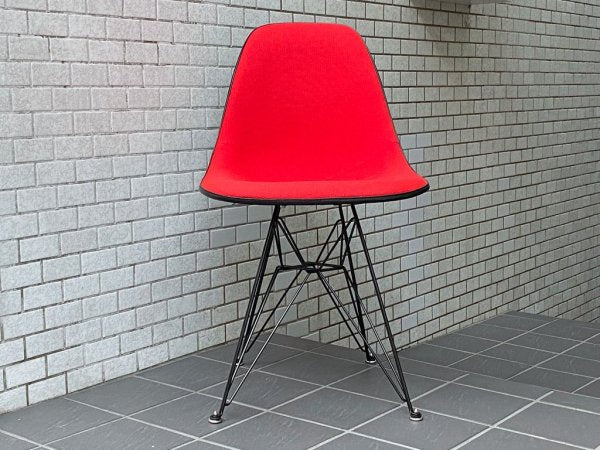 ハーマンミラー Herman Miller サイドシェルチェア ビンテージ FRP エッフェルベース 1stタイプ ジラルド生地 Hopsak レッド ファブリック C&R イームズ B ■