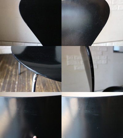 フリッツハンセン Fritz Hansen セブンチェア ブラック アルネヤコブセン 北欧 プライウッド ダイニングチェア B ◎