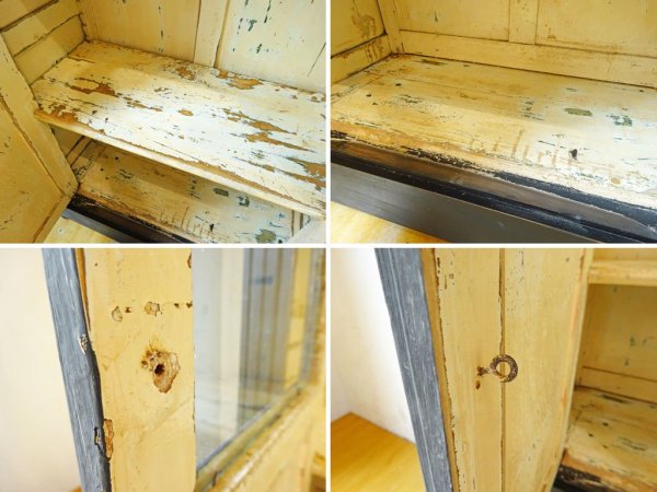 フランスビンテージ France vintage シャビーシック ガラス キャビネット ブラックペイント フレンチインテリア ★