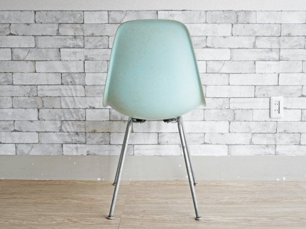 ハーマンミラー Herman Miller サイドシェルチェア ライトブルー 2nd ビンテージ Hベース C&R イームズ ミッドセンチュリー 希少 ●