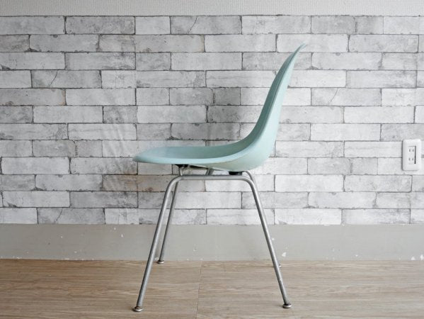 ハーマンミラー Herman Miller サイドシェルチェア ライトブルー 2nd ビンテージ Hベース C&R イームズ ミッドセンチュリー 希少 ●