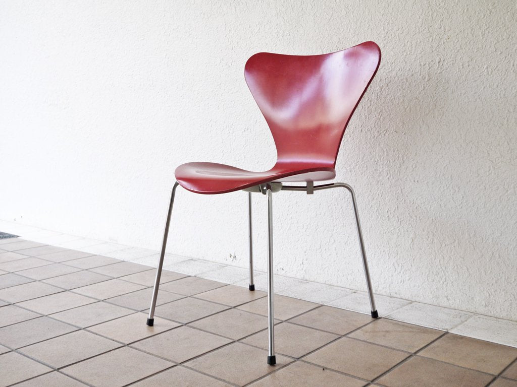 フリッツハンセン Fritz Hansen セブンチェア レッド アルネ・ヤコブセン Arne Jacobsen デンマーク 北欧家具 A  ◇