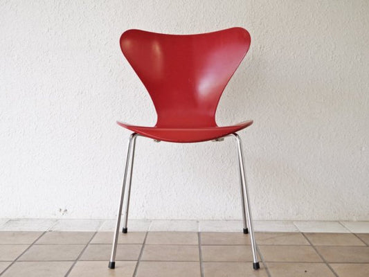 フリッツハンセン Fritz Hansen セブンチェア レッド アルネ・ヤコブセン Arne Jacobsen デンマーク 北欧家具 B  ◇