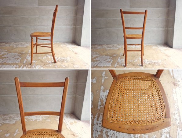 フランスビンテージ France Vintage ダイニングチェア ラタン 西洋家具 ヨーロピアンアンティ―ク ♪