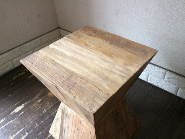 ノットアンティークス Knot antiques リボン サイドテーブル RIBON SIDE TABLE ニレ古材 花台 飾り棚 クラッシュゲート CRASH GATE 取扱 ◎