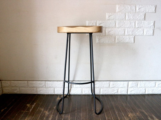 ダブルティー WTW マーベリックス バースツール MARVERICKS BAR STOOL シーシャムウッド 無垢集成材×スチール 天然木 工業系 B ◎