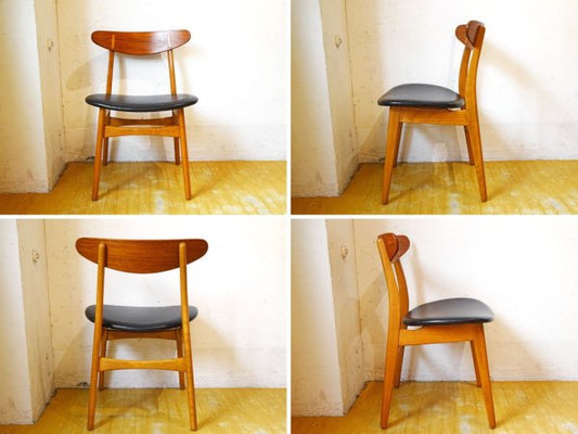 カールハンセン＆サン Carl Hansen & Son CH30 ビンテージ ダイニングチェア チーク材×ビーチ材 レザー ハンス・J・ウェグナー Hans J. Wegner 北欧家具 ★