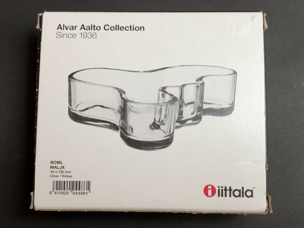 イッタラ iittala アアルトボウル アアルトベース Alvar Aalto Collection 1936 BOWL MALJA 小物入れ ガラス クリア 箱付 廃番 美品 ◎