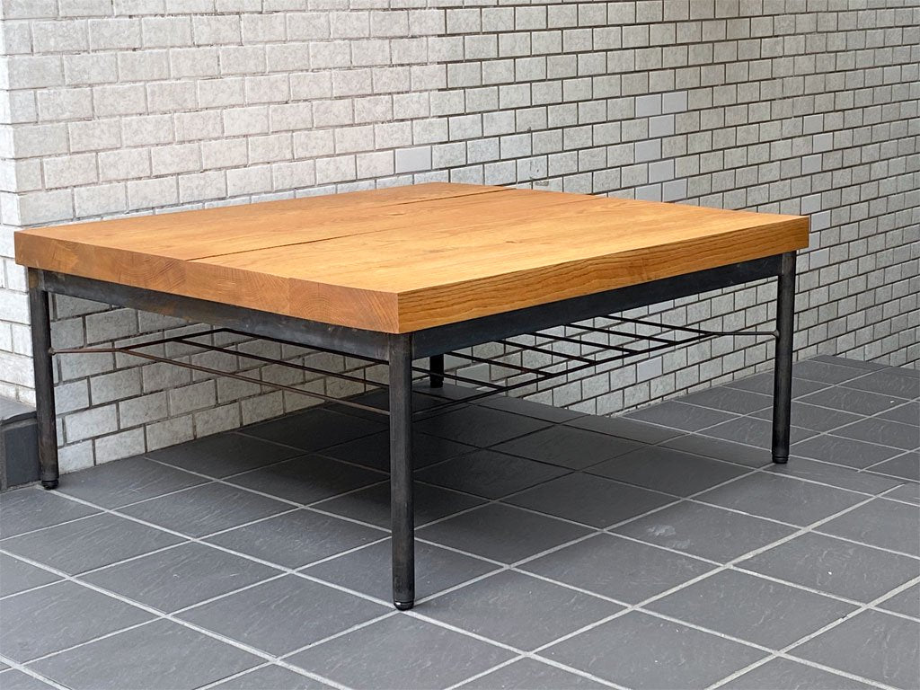 トラックファニチャー TRUCK FURNITURE オークアイアンレッグ ローテーブル OAK IRON-LEG LOW TABLE オーク無垢材 インダストリアル ■