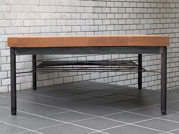 トラックファニチャー TRUCK FURNITURE オークアイアンレッグ ローテーブル OAK IRON-LEG LOW TABLE オーク無垢材 インダストリアル ■