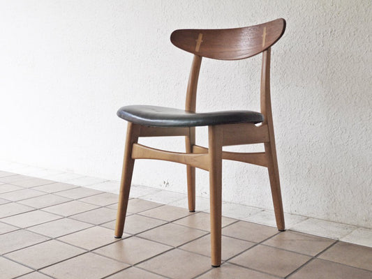 カールハンセン＆サン Carl Hansen & Son CH30 ビンテージ ダイニングチェア チーク材×ビーチ材 レザー ハンス・J・ウェグナー Hans J. Wegner 北欧家具 ◇