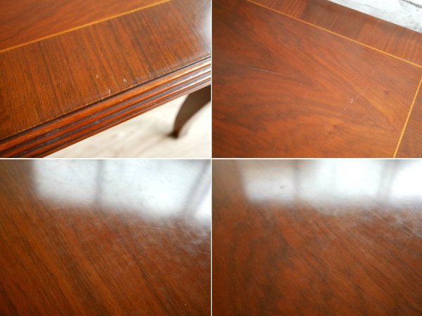 ヨーロピアンクラシカル European Classical 象嵌 センターテーブル ローテーブル W110cm 猫脚 アンティークスタイル ●