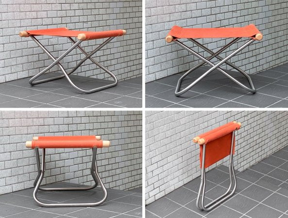 ニーチェア エックス Ny chair X フォールディングチェア ロッキングチェア レンガ オットマン付き 新居猛 MoMA ■