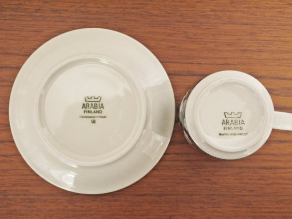 アラビア ARABIA タイカ taika ビンテージ カップ＆ソーサー C&S 希少品 Peter Winquist Anja Jaatinen-Winqvist デザイン 北欧食器 ◇