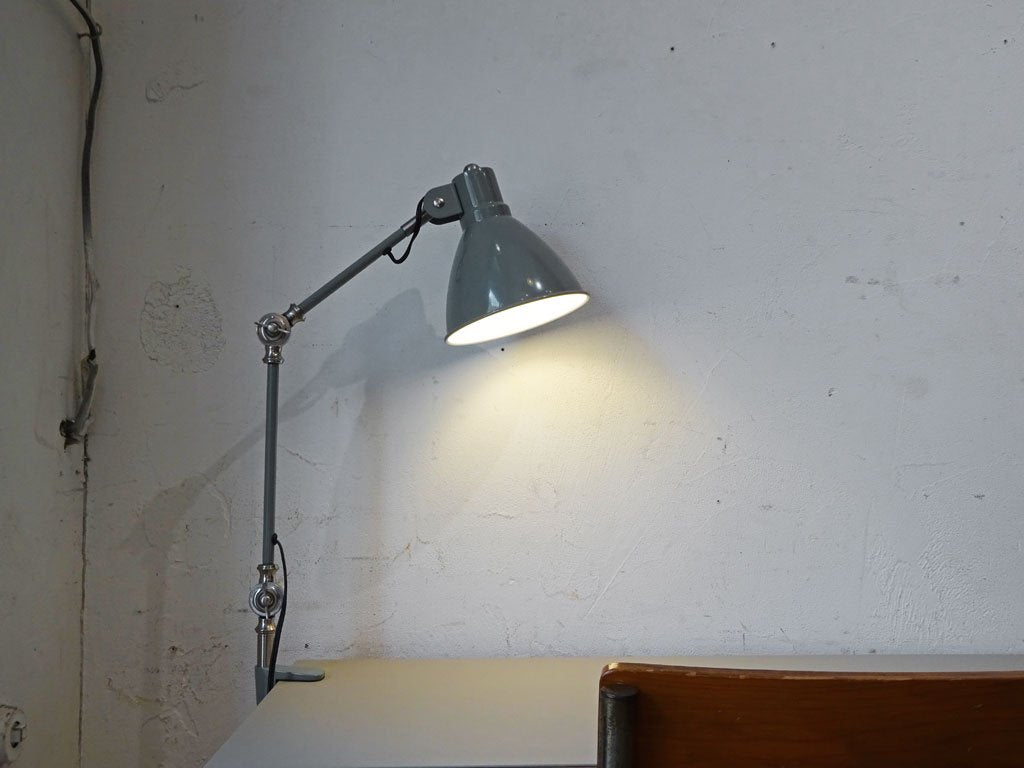 ハモサ HERMOSA インダストリー デスクランプ INDUSTRY DESK LAMP 工業系 ファクトリー クランプ式 サックスグレー ★