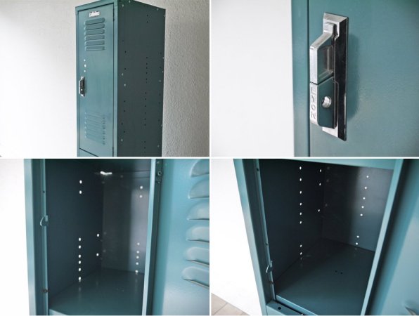 リオン LYON スチールロッカー ルーバーカット 2段 2-TIER LOCKER-LOUVER light teal 青緑カラー P.F.S取扱 ◇