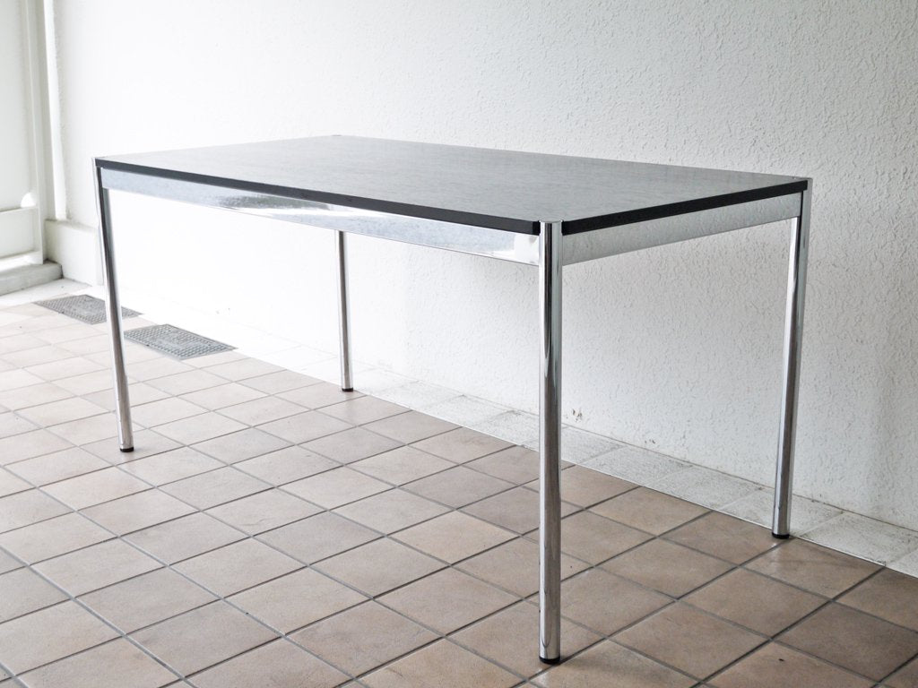 USMハラー USM Haller モジュラーファニチャー Modular Furniture ハラーテーブル 幅150cm 高さ調整 ブラックウッド天板 ◇