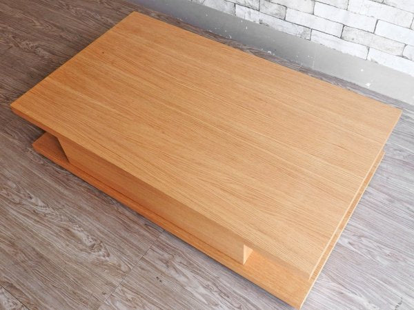 ハビタ habitat オーク材 ローテーブル Genna Low Table プッシュドア式 ナチュラル イギリス 定価約5万円 ●