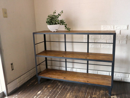 ジャーナルスタンダード ファニチャー journal standard Furniture カルビ ワイド シェルフ CALVI WIDE SHELF 古材×アイアン 廃番 ◎