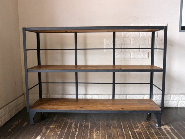 ジャーナルスタンダード ファニチャー journal standard Furniture カルビ ワイド シェルフ CALVI WIDE SHELF 古材×アイアン 廃番 ◎