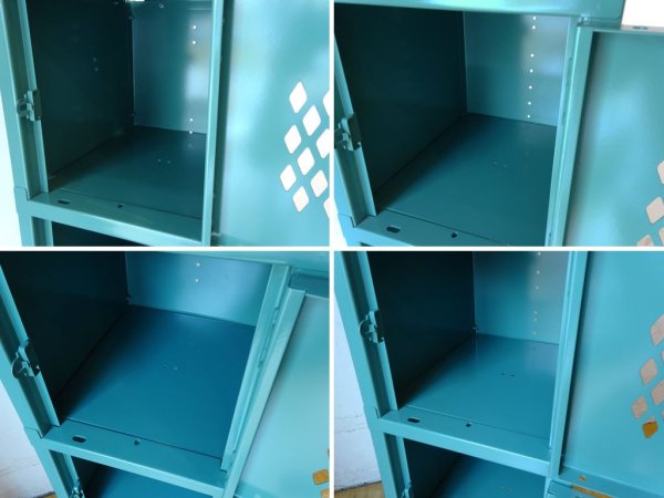 リオン LYON 5段スチールロッカー 5-TIER LOCKER-DIA ダイヤカット ライトティール light teal インダストリアル P.F.S取扱 ★