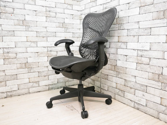 ハーマンミラー Herman Miller ミラチェア Mirra Chair ブラック×グラファイトカラー メッシュシート デスクチェア スタジオ7.5 生産終了品 ●