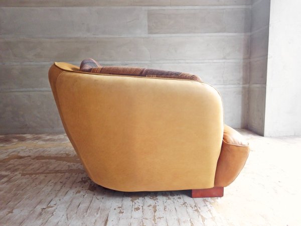 クラッシュゲート CRASH GATE タブレザーワークス tabu Leather Works オピアム 1P ソファ OPIUM SOFA  キャメル オイルレザー 定価176,000円 ♪