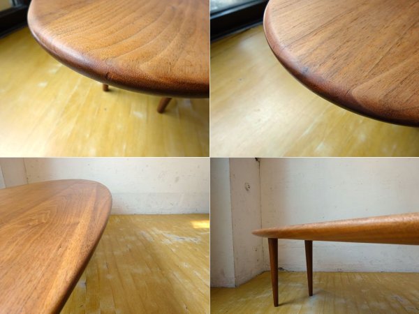ウォールナット Walnut サーフボードテーブル Surfboard table ウォール無垢材 幅150ｃｍ オーバル コーヒーテーブル ★
