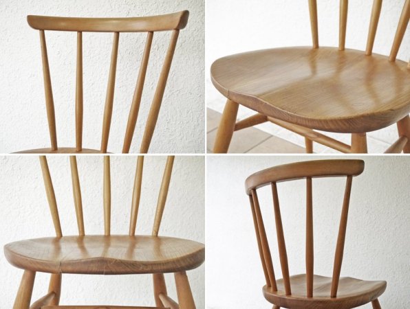 アーコール Ercol ファンバックチェア ボウバックチェア 3本タイプ エルム材 UKビンテージ Vintage 英国家具 希少品 ◇