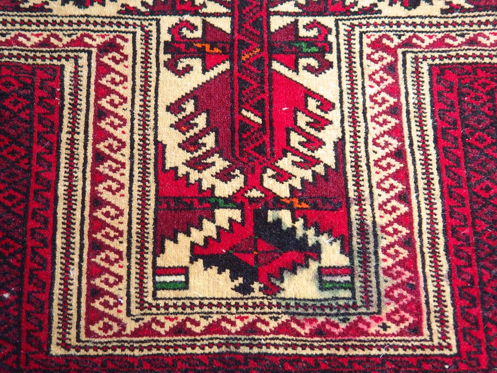 トライバルラグ バルーチ ラグ Bharuch Rug ウール ネイティブ イラン製 深紅 140 × 88 cm ♪