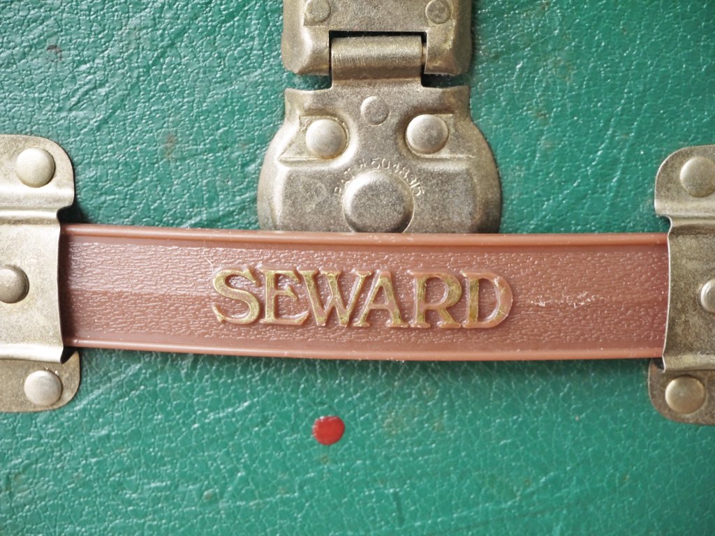 スワードトランク SEWARD TRUNK ビンテージ 木製 トランクケース ブランケットボックス グリーン 収納 店舗什器 レトロ 米国 ◇