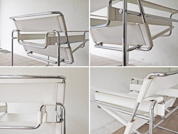 ワシリーチェア Wassily Chair ホワイト クラブチェア B3 マルセルブロイヤー バウハウス 名作家具 モダニズムデザイン リプロダクト品  ◇