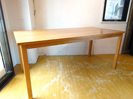 無印良品 MUJI ダイニングテーブル Dining table タモ無垢集成材 シンプル ナチュラル 幅165ｃｍ ★