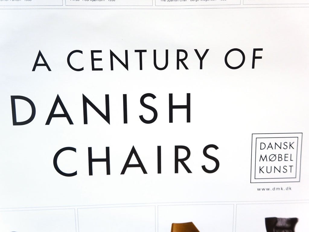 デンマーク 名作チェア104点を集めたポスター A Century of Danish Chairs ポスター B1サイズ インテリアポスター ★