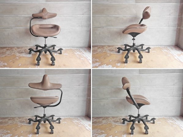吉桂 iPole7 ウリドゥルチェア Wooridul Chair デスクチェア オフィスチェア 本革 グレー 廃番カラー 定価￥39,800- ♪