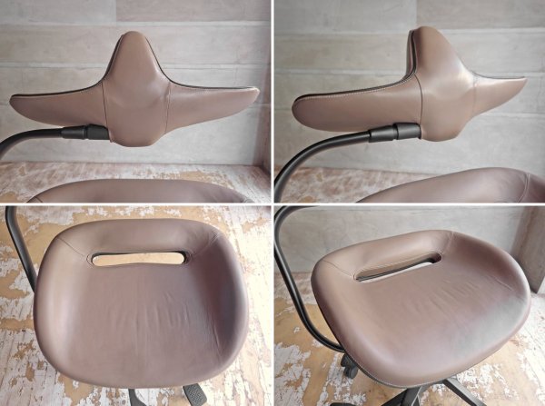 吉桂 iPole7 ウリドゥルチェア Wooridul Chair デスクチェア オフィスチェア 本革 グレー 廃番カラー 定価￥39,800- ♪