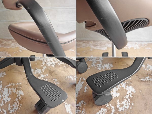 吉桂 iPole7 ウリドゥルチェア Wooridul Chair デスクチェア オフィスチェア 本革 グレー 廃番カラー 定価￥39,800- ♪