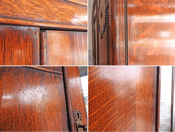 BENNETTS FURNISHERS オーク材 ワードローブ ハンガーラック クラシカルデザイン UKアンティーク antique 英国家具 H200cm ●