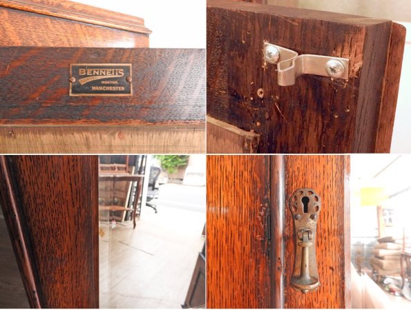 BENNETTS FURNISHERS オーク材 ワードローブ ハンガーラック クラシカルデザイン UKアンティーク antique 英国家具 H200cm ●