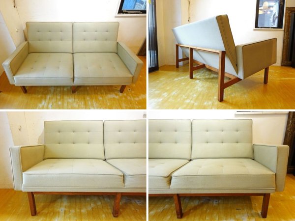 モダニカ MODERNICA Split Rail Arm Sofa 2シーター ソファ ファブリック ウォールナットベース ★