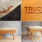 トラックファニチャー TRUCK FURNITURE シーエス オットマン CS OTTOMAN ナラ無垢材フレーム フェザークッション ファブリック カバーリング 廃番 F-48 ♪