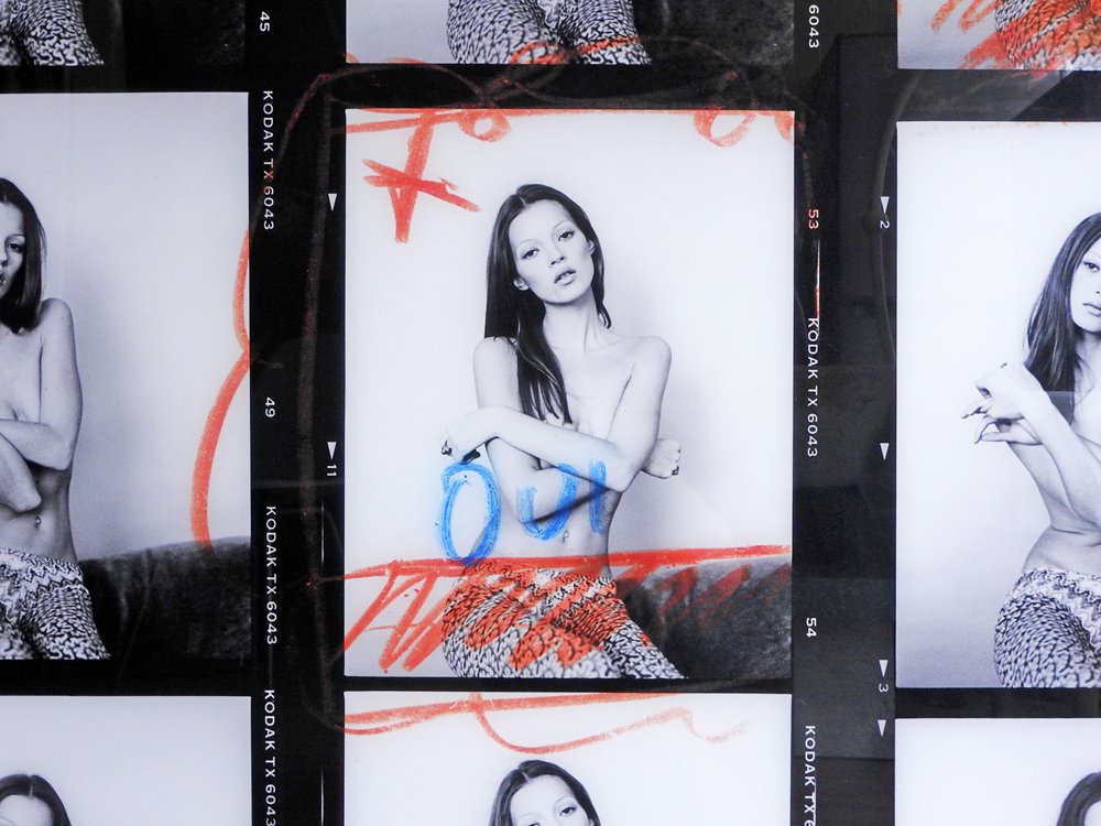 ミシェル・ハディ Michel Haddi フォトグラフアートパネル ケイト・モス Kate Moss シリアルナンバー入り 希少作品 Yellow Korner購入 ●
