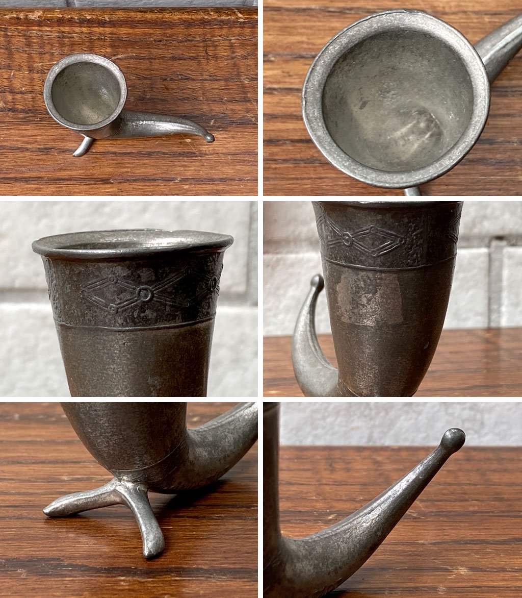 ノルウェイビンテージ Norway Vintage チンパー TINN-PER ハンドキャストピューター HANDCAST PEWTER ソルト&ペッパー ピックスタンド ドワーフ ホーン 北欧 ■