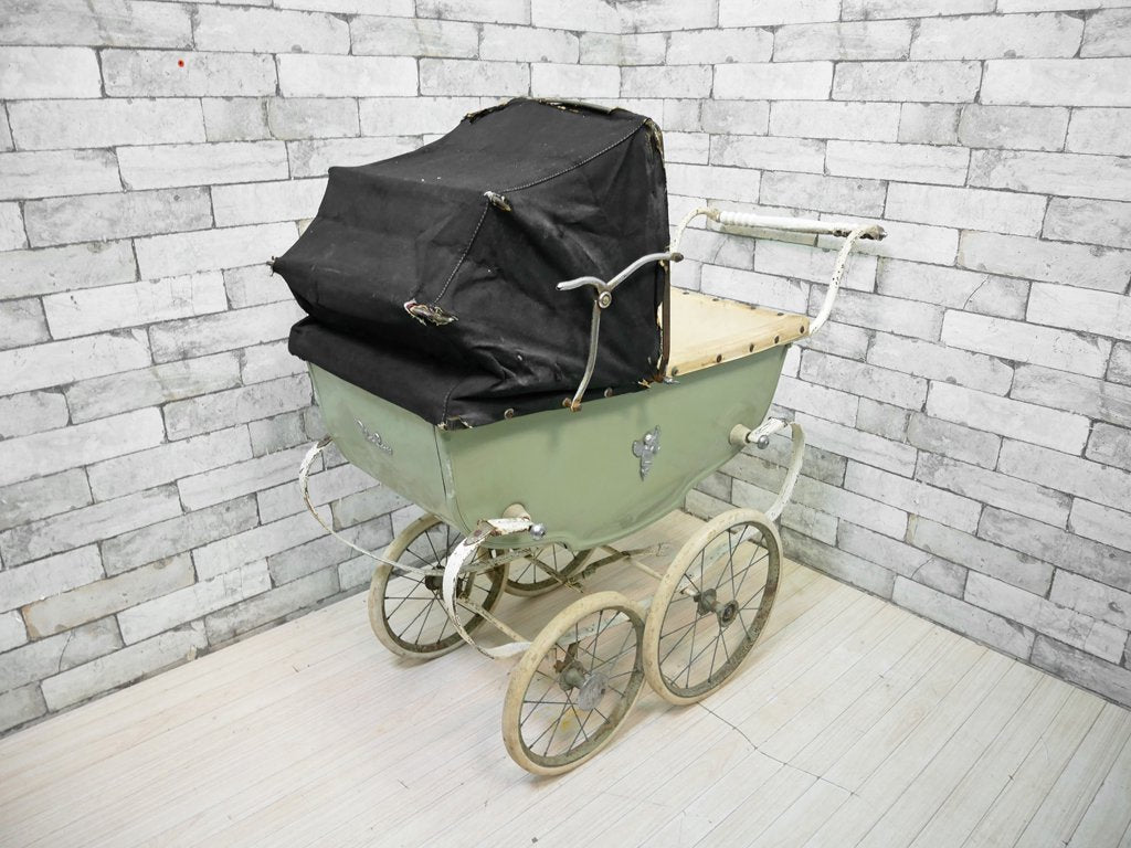 シルバークロス Silver cloth ストローラー Stroller ベビーカー 乳母車 ワゴン シャビーシック 店舗什器 UKビンテージ Vintage 英国アンティーク ●