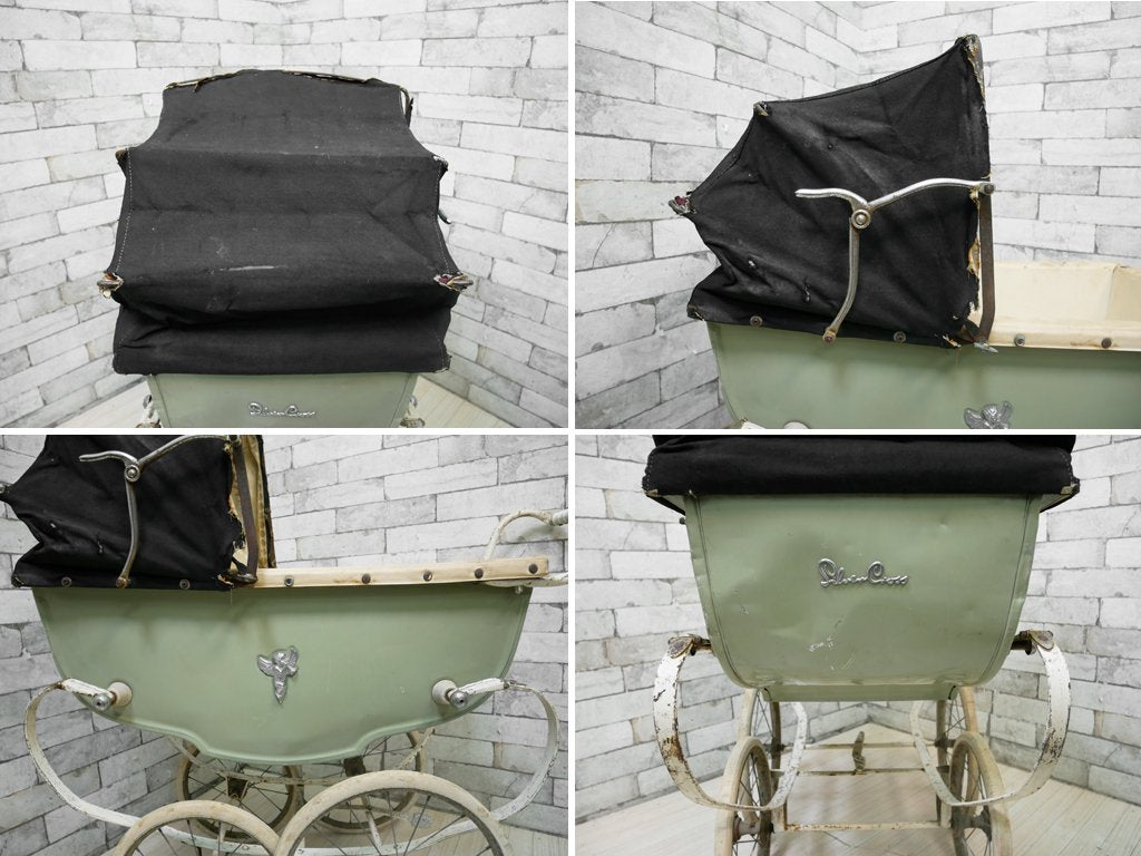 シルバークロス Silver cloth ストローラー Stroller ベビーカー 乳母車 ワゴン シャビーシック 店舗什器 UKビンテージ Vintage 英国アンティーク ●