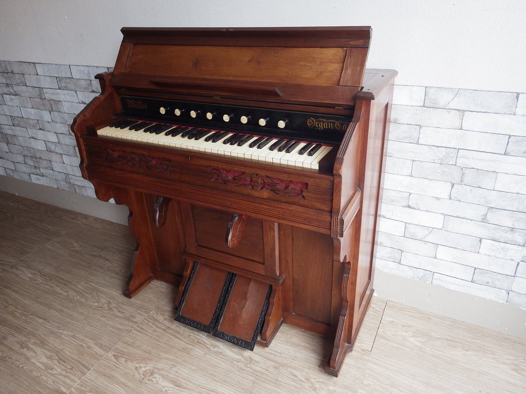 ミラーオルガンカンパニー Miller Organ Company 足踏みオルガン 鍵盤 USビンテージ Vintage 現状品 ●