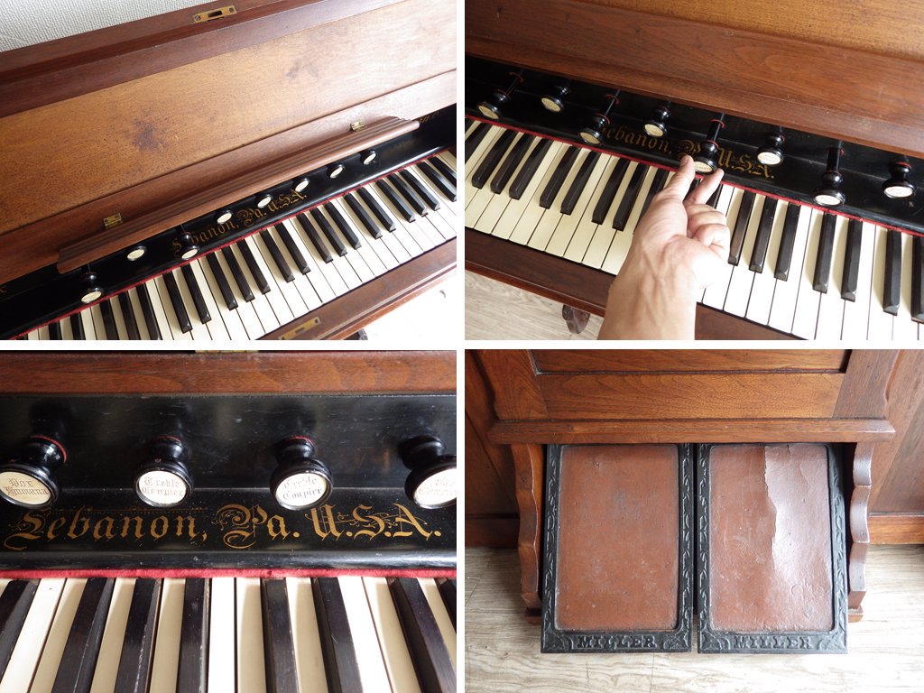 ミラーオルガンカンパニー Miller Organ Company 足踏みオルガン 鍵盤 USビンテージ Vintage 現状品 ●